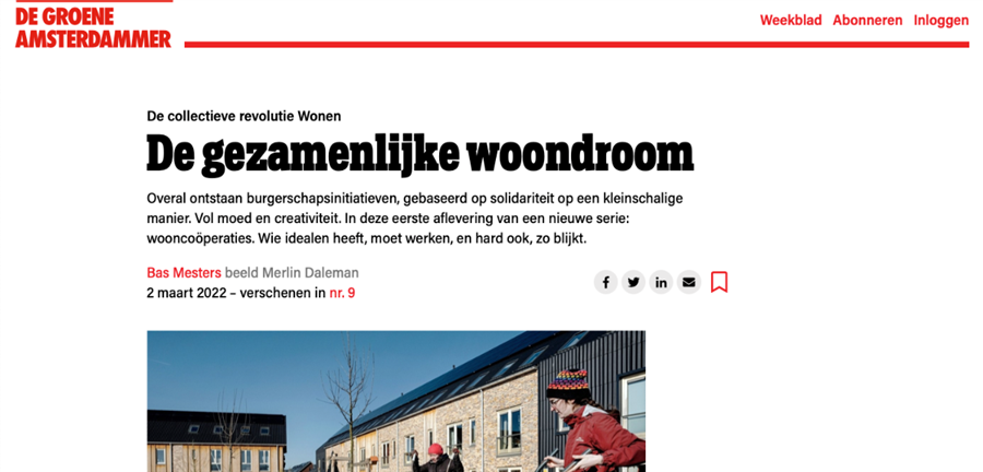 Bericht 'De gezamenlijke woondroom' - De Groene Amsterdammer (Bas Mesters) bekijken
